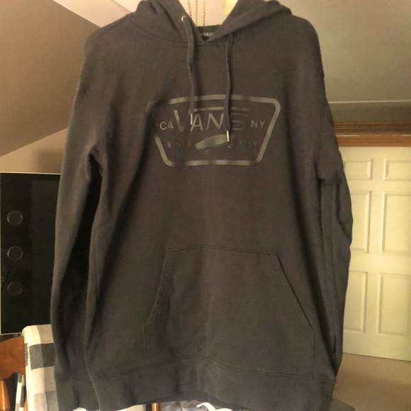 NWOT Women’s M/L Vans Hoodie Black on black cotton - Picture 1 of 2